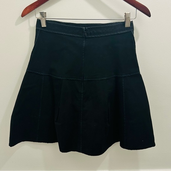 Zac Posen Fit and Flare Skirt 6 black stretch cotton - Picture 2 of 6